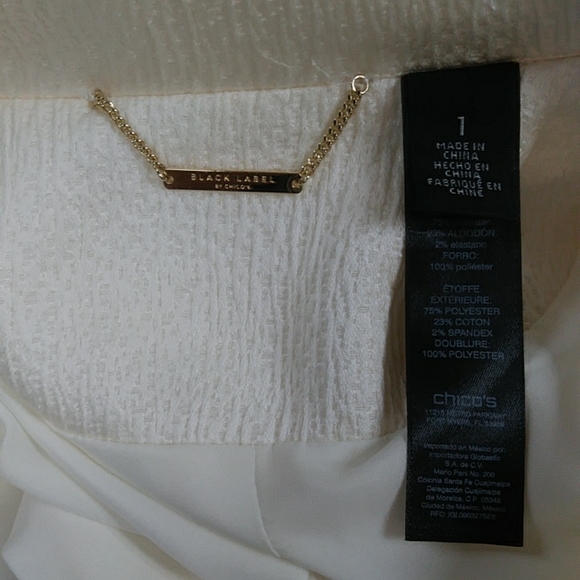 Chico's Black Label Zippered Cream Jacket Lined, Size 1. - Picture 11 of 11